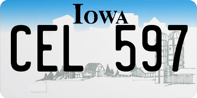 IA license plate CEL597