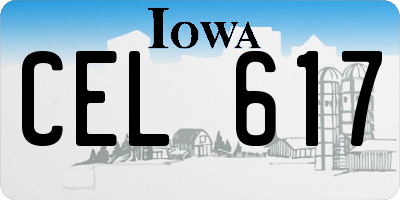 IA license plate CEL617