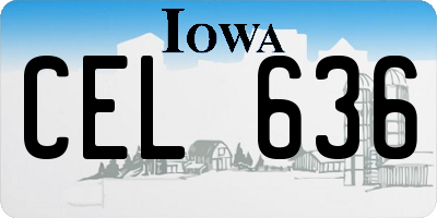IA license plate CEL636