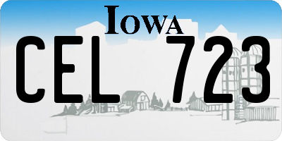 IA license plate CEL723