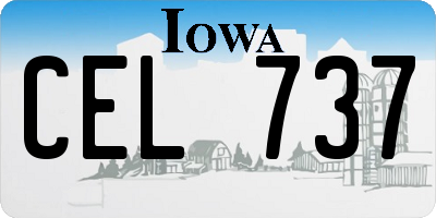 IA license plate CEL737