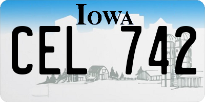 IA license plate CEL742