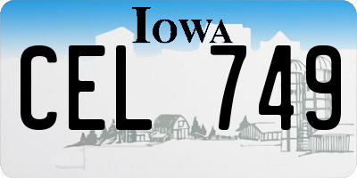 IA license plate CEL749