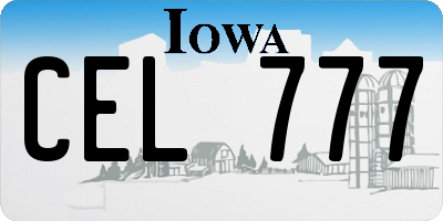 IA license plate CEL777