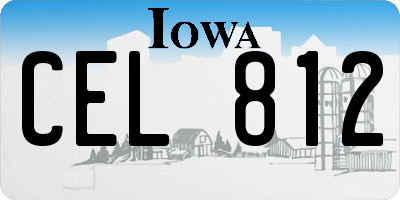 IA license plate CEL812