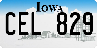 IA license plate CEL829
