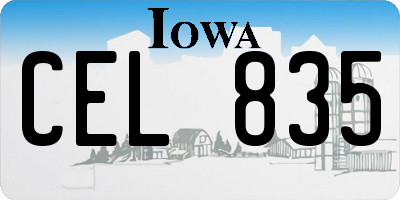 IA license plate CEL835