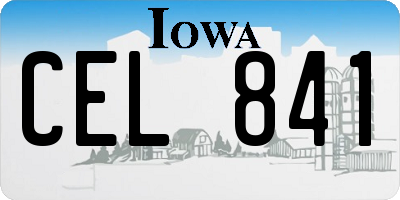 IA license plate CEL841