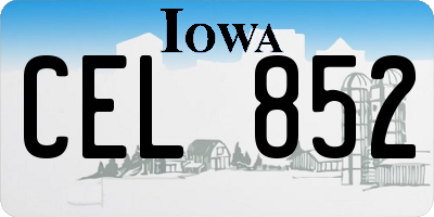 IA license plate CEL852