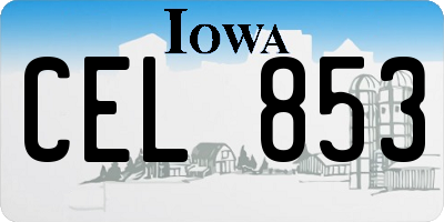 IA license plate CEL853