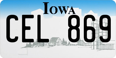 IA license plate CEL869