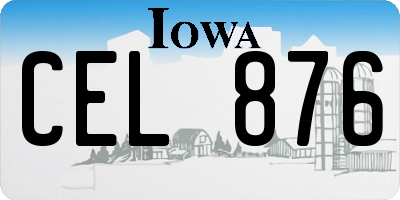 IA license plate CEL876