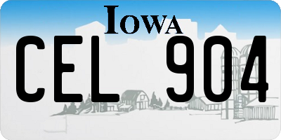 IA license plate CEL904