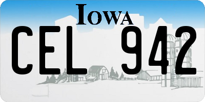 IA license plate CEL942