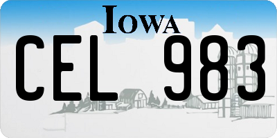 IA license plate CEL983