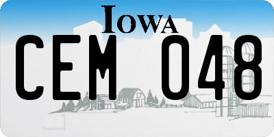 IA license plate CEM048