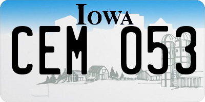 IA license plate CEM053