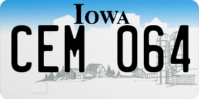 IA license plate CEM064