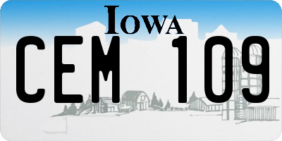 IA license plate CEM109