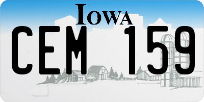 IA license plate CEM159