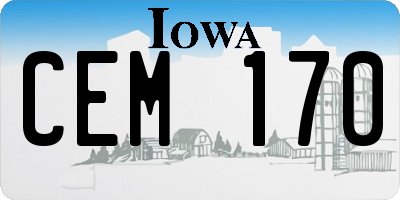 IA license plate CEM170