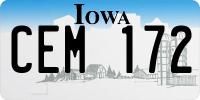IA license plate CEM172