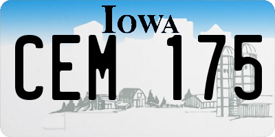 IA license plate CEM175