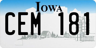IA license plate CEM181