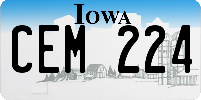 IA license plate CEM224
