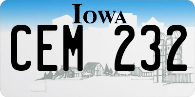 IA license plate CEM232