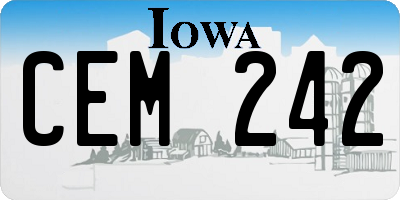 IA license plate CEM242