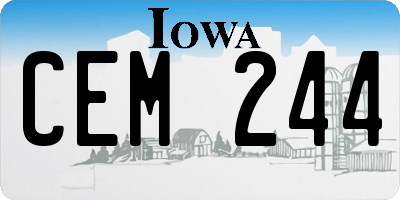 IA license plate CEM244