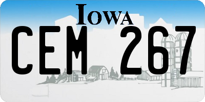IA license plate CEM267
