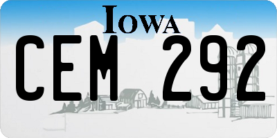 IA license plate CEM292