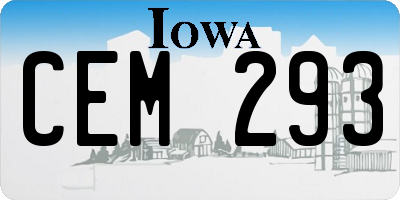 IA license plate CEM293