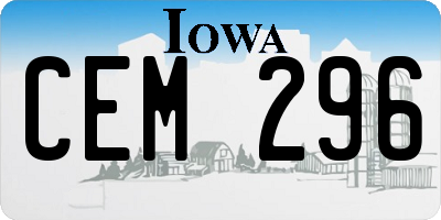 IA license plate CEM296