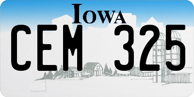 IA license plate CEM325