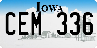 IA license plate CEM336