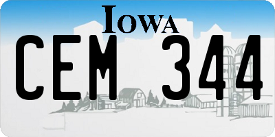 IA license plate CEM344