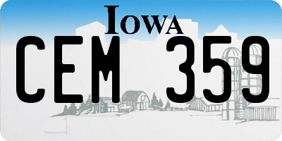 IA license plate CEM359