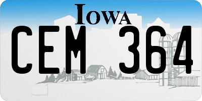 IA license plate CEM364