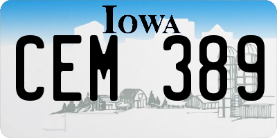 IA license plate CEM389