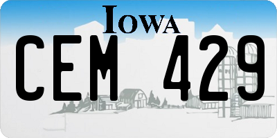 IA license plate CEM429