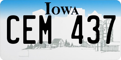 IA license plate CEM437