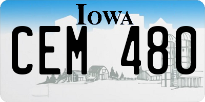 IA license plate CEM480