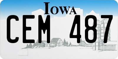 IA license plate CEM487