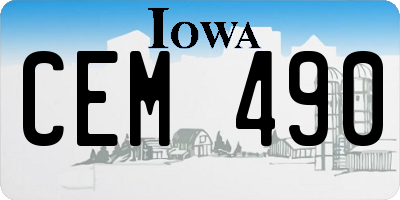 IA license plate CEM490