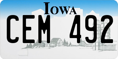 IA license plate CEM492