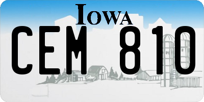 IA license plate CEM810