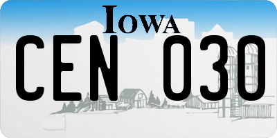 IA license plate CEN030